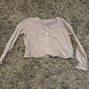 wild fable Gray Henley Crop Top